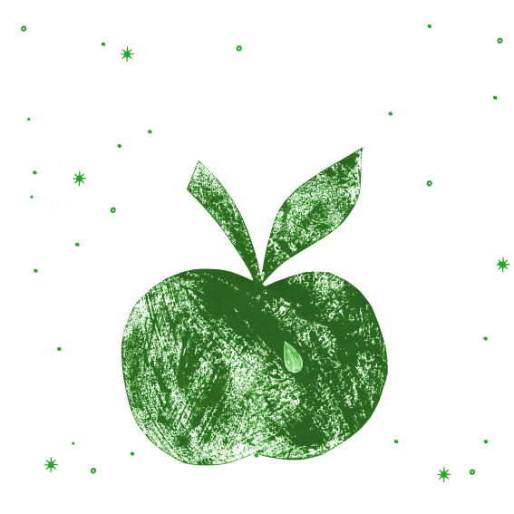 illustration pomme vert - Frédérique Grossi