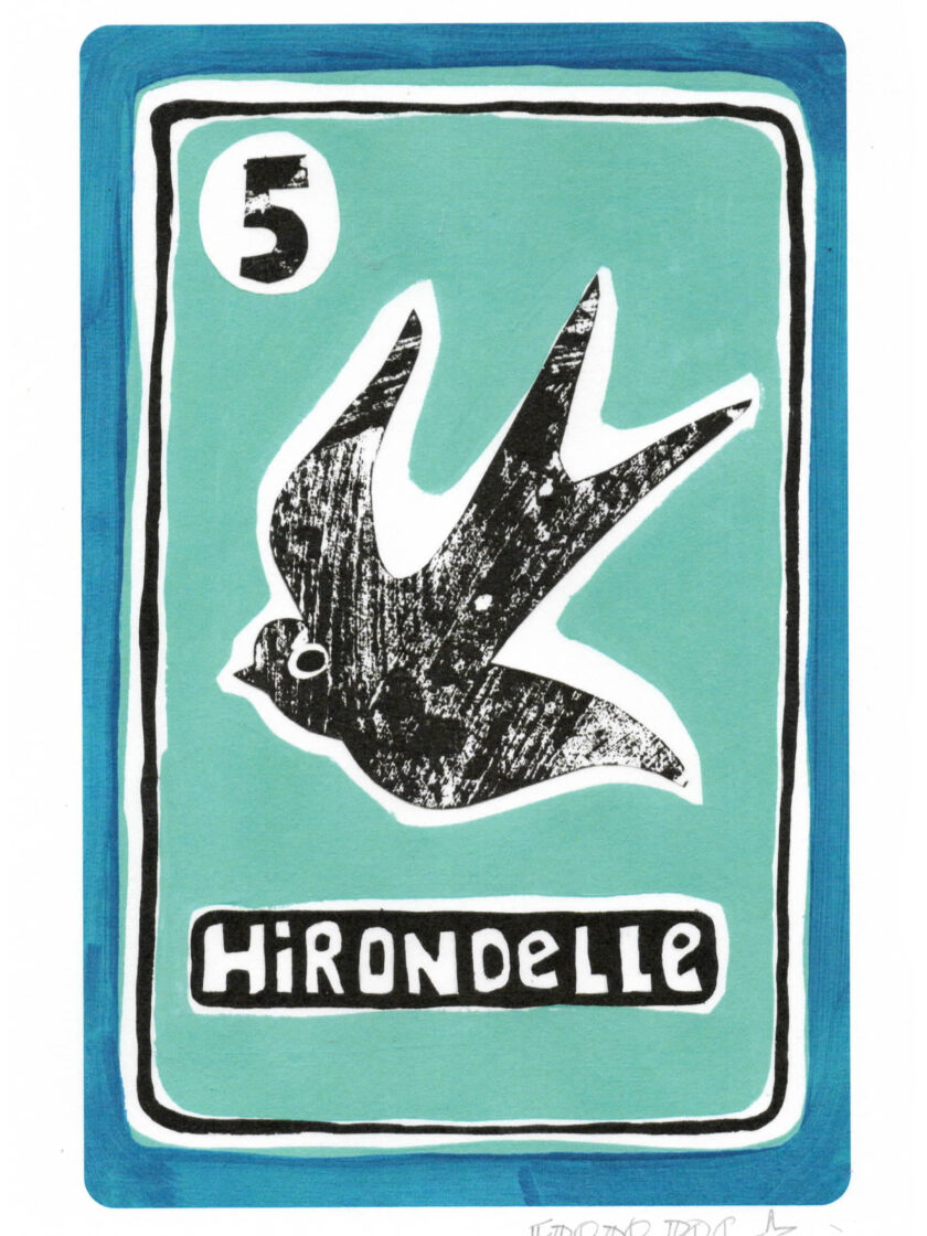 Print Hirondelle du Grand Oracle des 7 Familles, crée et édité par Frede Poc