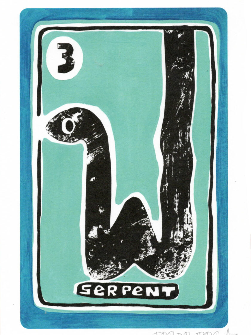 Print Serpent du Grand Oracle des 7 Familles, crée et édité par Frede Poc