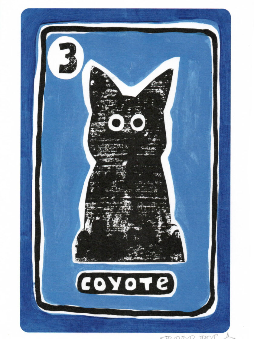 Print Coyote du Grand Oracle des 7 Familles, crée et édité par Frede Poc